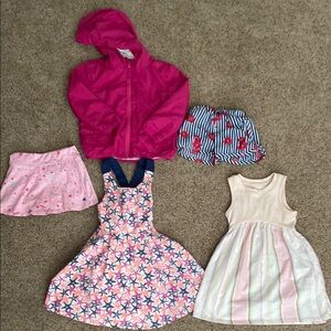 Girls 3t bundle - dresses, raincoat, shorts and skirt
